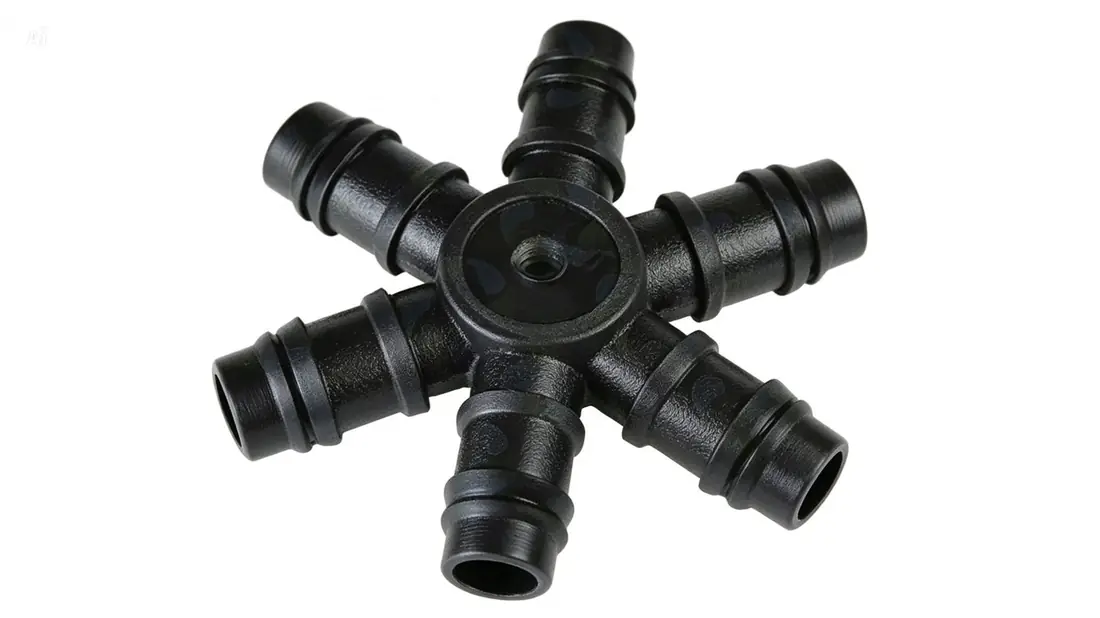Conector estrella X6 pétalos para manguera difusora
