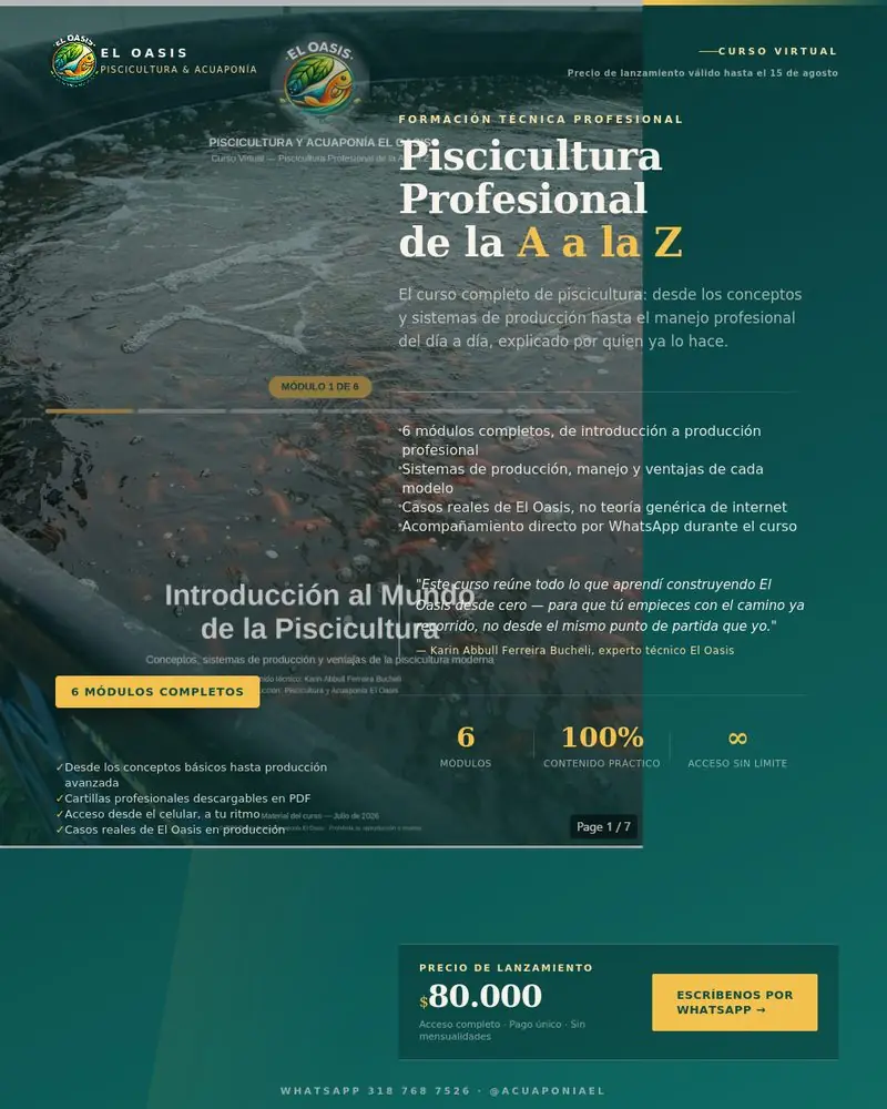 Curso Virtual Piscicultura Profesional de la A a la Z