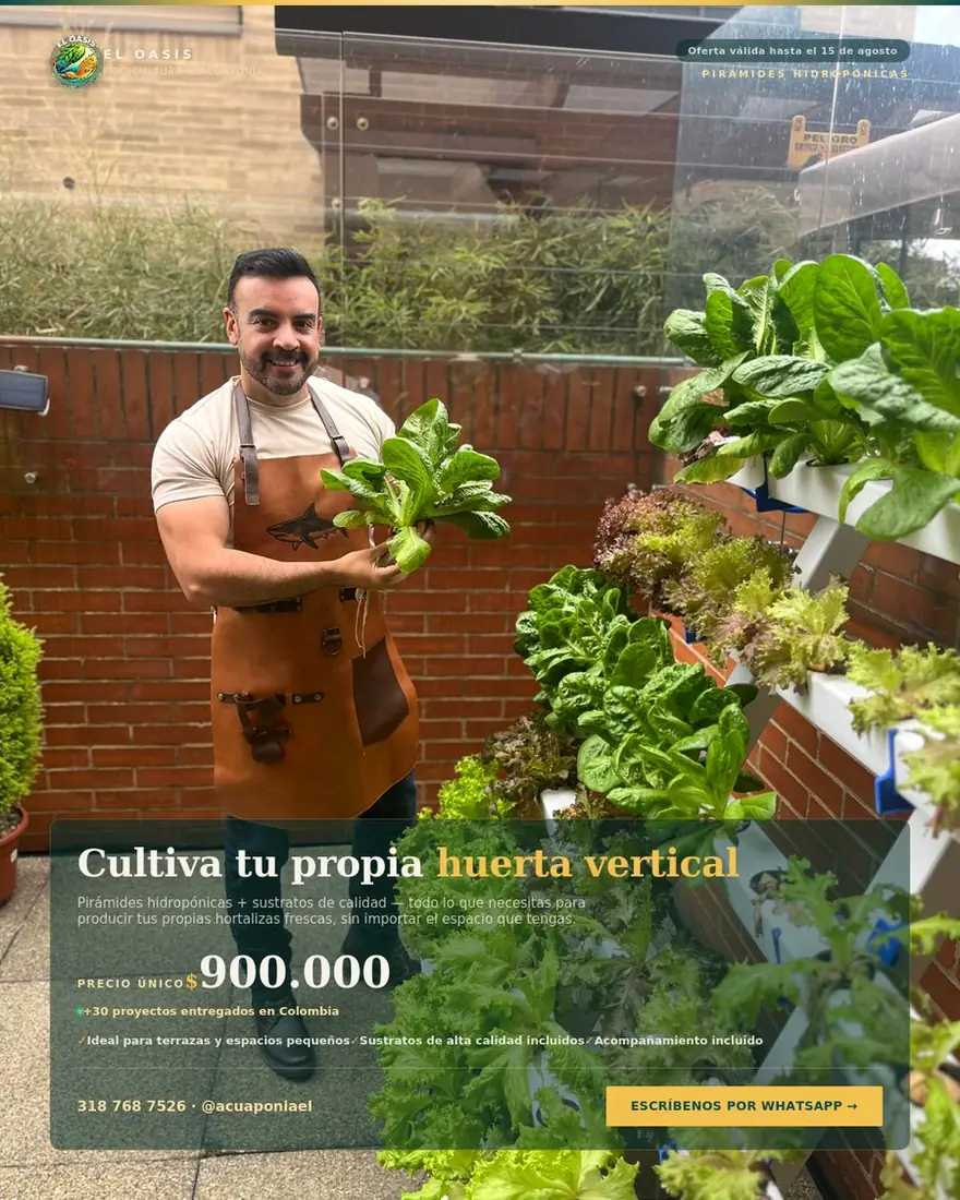 Paquete Pirámide Hidropónica completo — huerta vertical
